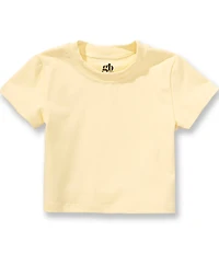 GB Little Girls Knit Solid Cropped T-Shirt