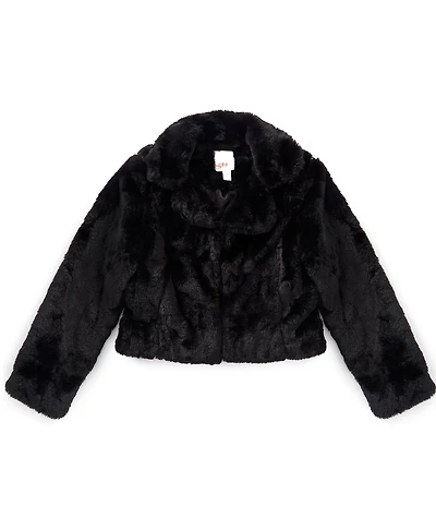 GB Little Girls Long Sleeve Faux Fur Coat