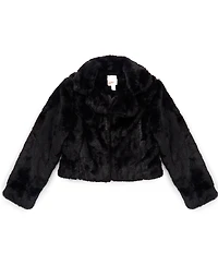 GB Little Girls Long Sleeve Faux Fur Coat