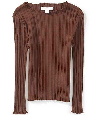 GB Little Girls Long Sleeve Ribbed Mock Neck Top