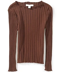 GB Little Girls Long Sleeve Ribbed Mock Neck Top