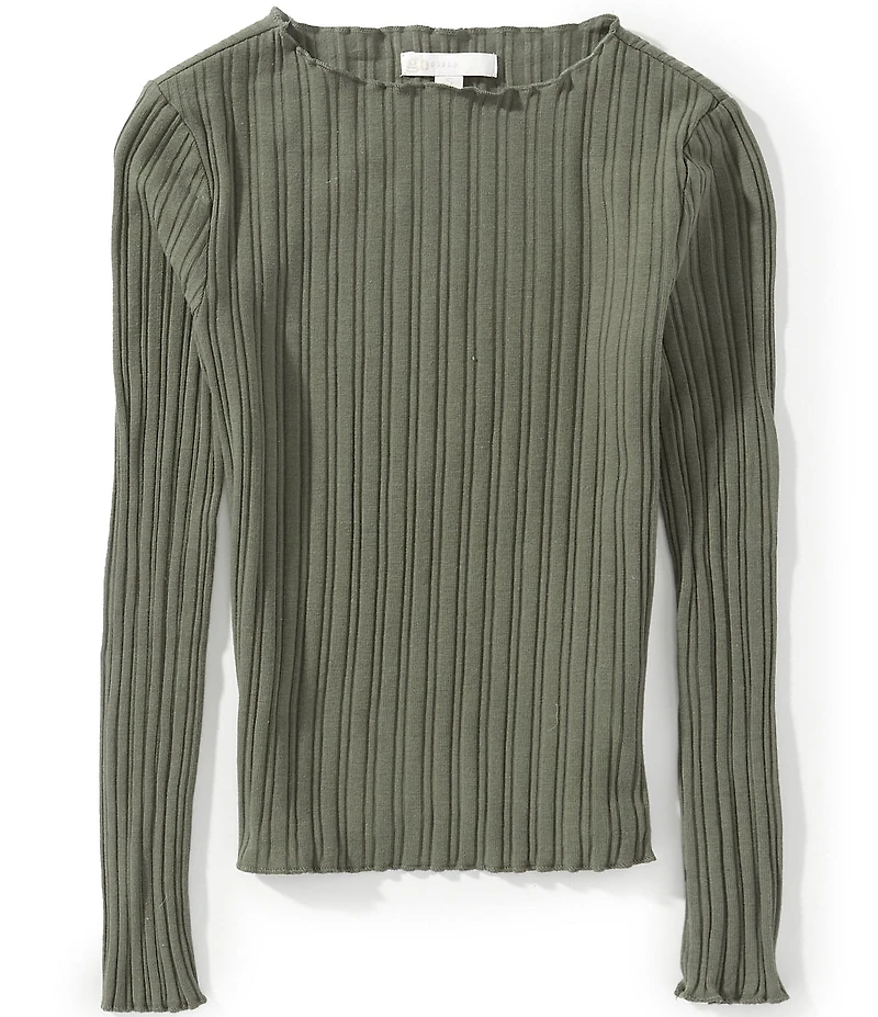 GB Little Girls Long Sleeve Ribbed Mock Neck Top
