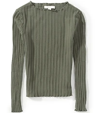 GB Little Girls Long Sleeve Ribbed Mock Neck Top