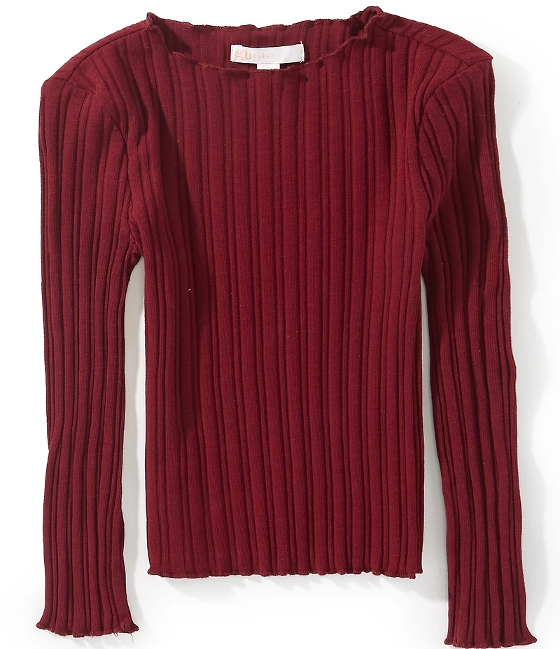 GB Little Girls Long Sleeve Ribbed Mock Neck Top