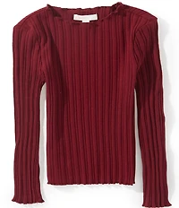 GB Little Girls Long Sleeve Ribbed Mock Neck Top