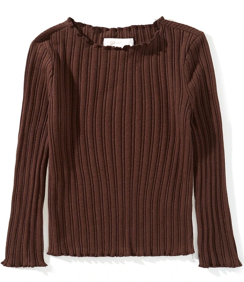 GB Little Girls Long Sleeve Ribbed Mock Neck Top