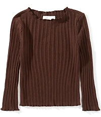 GB Little Girls Long Sleeve Ribbed Mock Neck Top