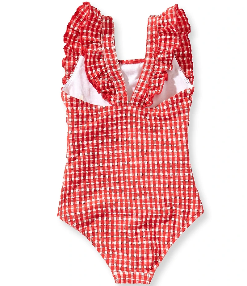 GB Little Girls Merrow Edge Flounce 1 Piece Swimsuit