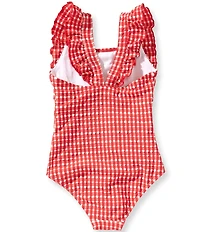 GB Little Girls Merrow Edge Flounce 1 Piece Swimsuit