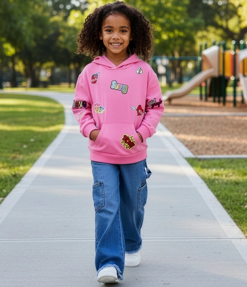 GB Little Girls Patch Long Sleeve Hoodie