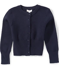 GB Little Girls Ribbed Waist Long Sleeve Cardigan