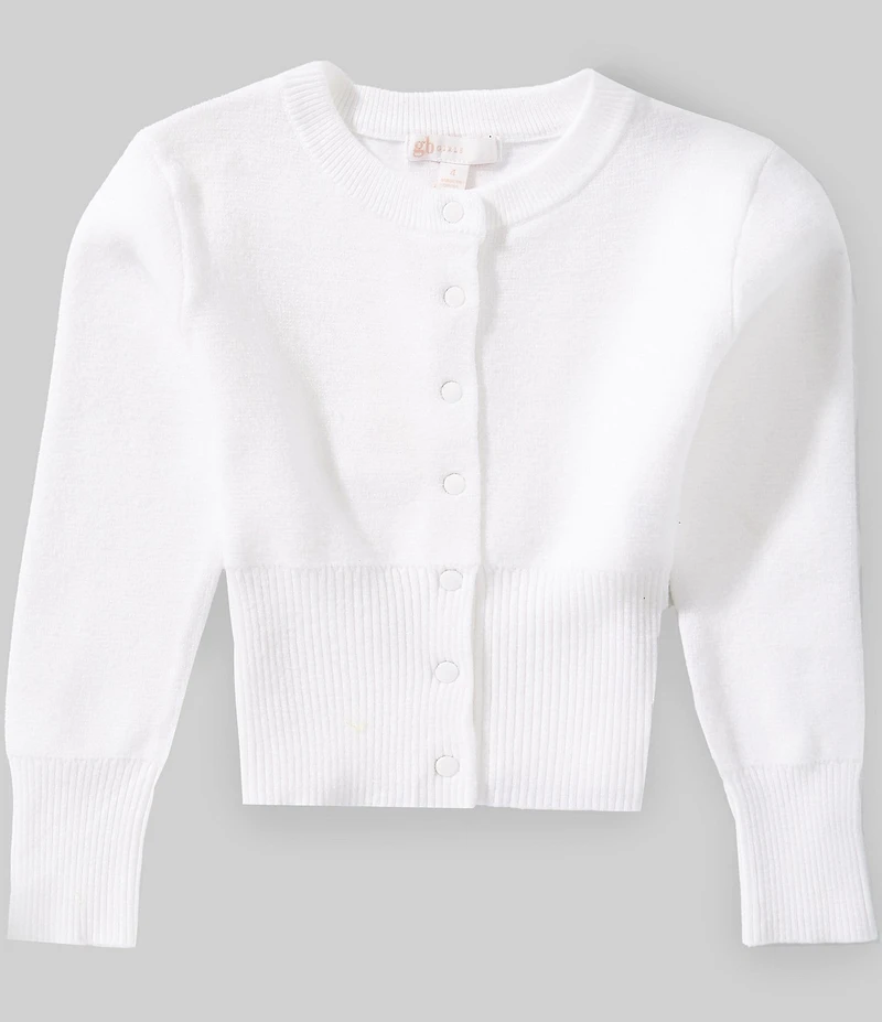 GB Little Girls Ribbed Waist Long Sleeve Cardigan