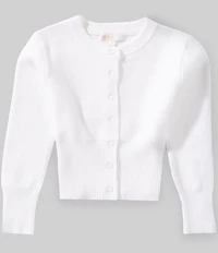 GB Little Girls Ribbed Waist Long Sleeve Cardigan