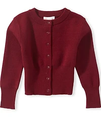 GB Little Girls Ribbed Waist Long Sleeve Cardigan