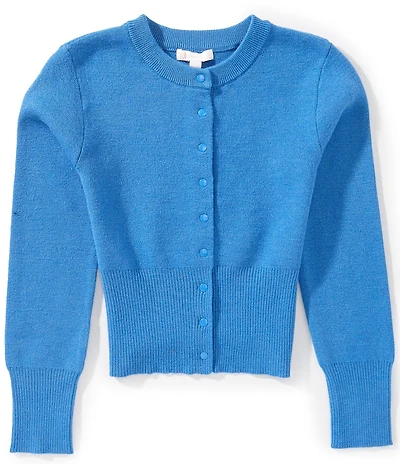 GB Little Girls Ribbed Waist Long Sleeve Cardigan