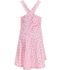 GB Little Girls Scoop Neck Cross Back Floral Printed Tennis Dress