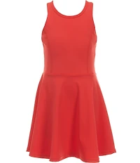 GB Little Girls Scoop Neck Sleeveless Cross Back Tennis Dress