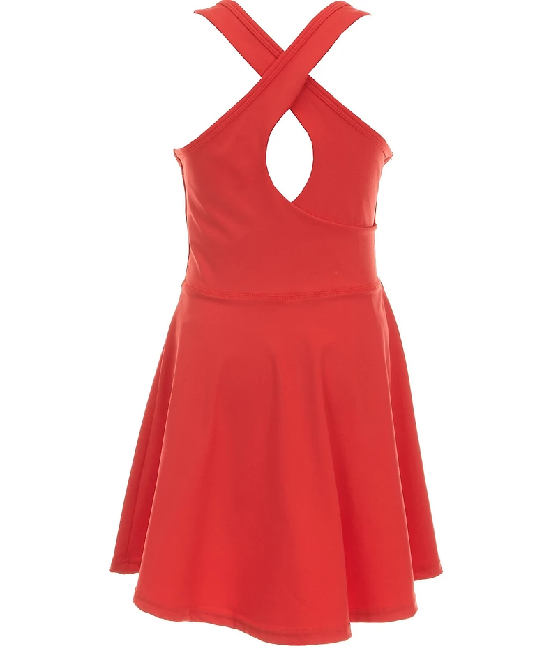 GB Little Girls Scoop Neck Sleeveless Cross Back Tennis Dress