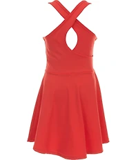 GB Little Girls Scoop Neck Sleeveless Cross Back Tennis Dress