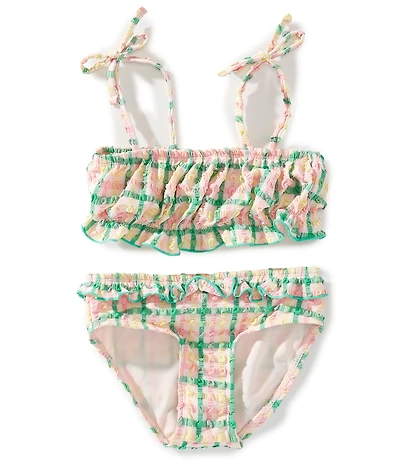 GB Little Girls Shirred Bandeau Two-Piece Swimsuit
