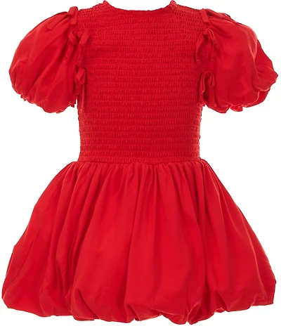 GB Little Girls Short Sleeve Bubble Bow Dress