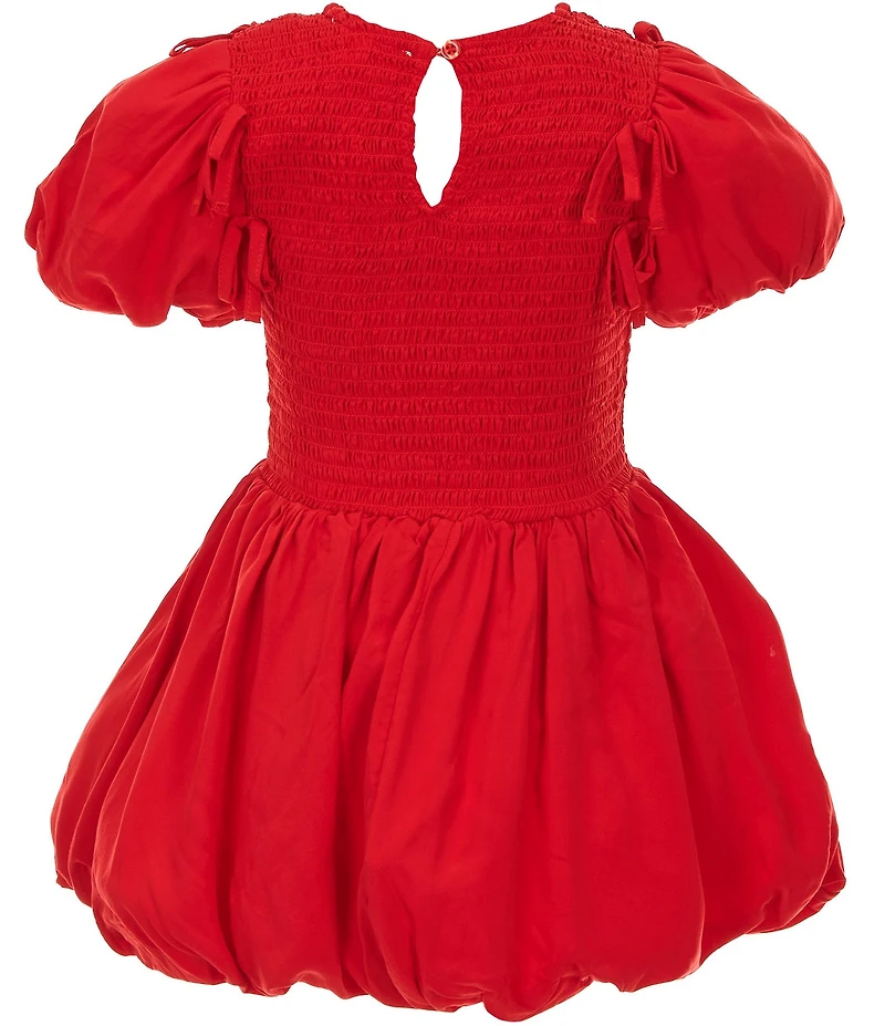 GB Little Girls Short Sleeve Bubble Bow Dress