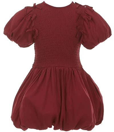 GB Little Girls Short Sleeve Bubble Bow Dress