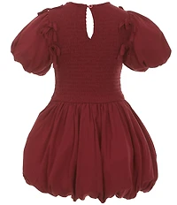 GB Little Girls Short Sleeve Bubble Bow Dress