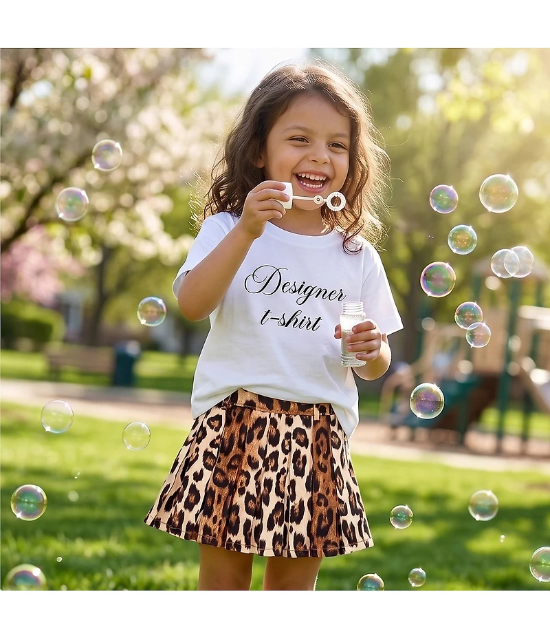 GB Little Girls Short Sleeve Designer Graphic Tee