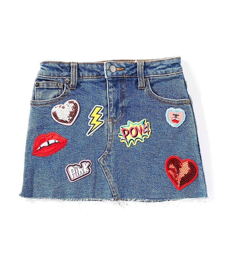 GB Little Girls Stevie Patch Denim Skirt