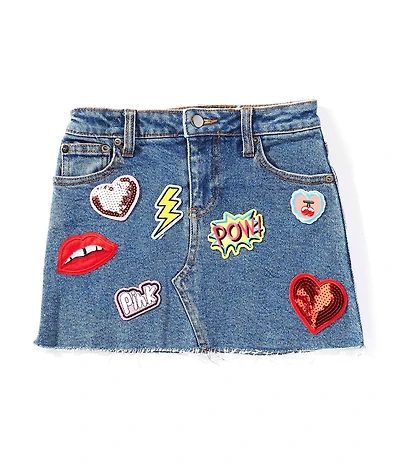 GB Little Girls Stevie Patch Denim Skirt