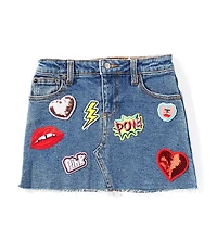 GB Little Girls Stevie Patch Denim Skirt
