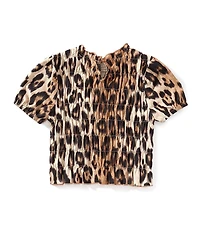GB Little Girls Sydney Cheetah Print Scrunch Top
