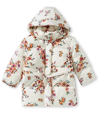 GB Little Girls Tie Waist Puffer Jacket