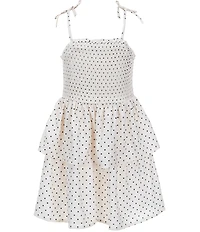 GB Little Girls Tiered Polka Dot Mini Dress