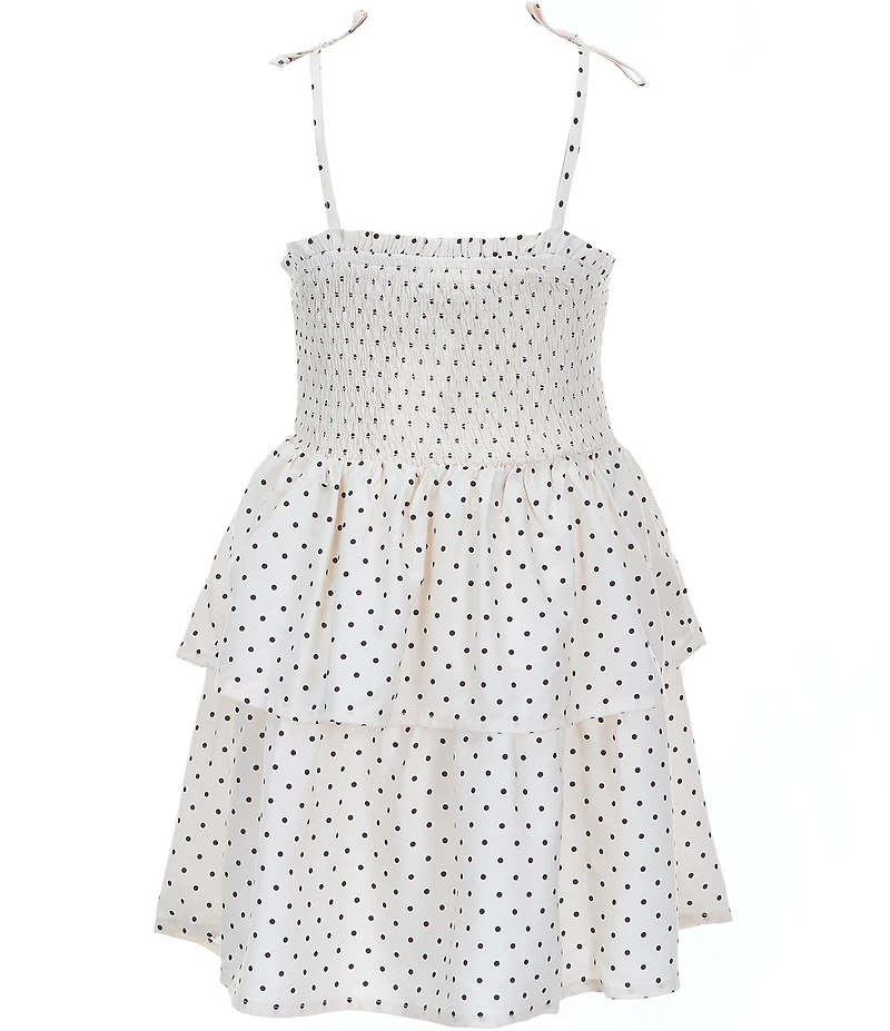 GB Little Girls Tiered Polka Dot Mini Dress