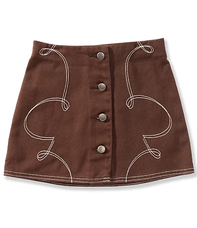 GB Little Girls Western Embroidered Skirt