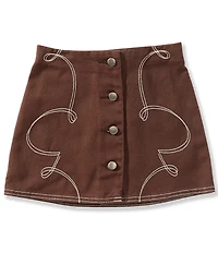GB Little Girls Western Embroidered Skirt