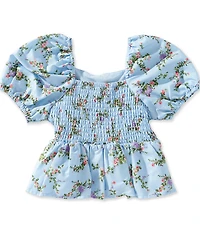 GB Little Girls Woven Babydoll Floral Top