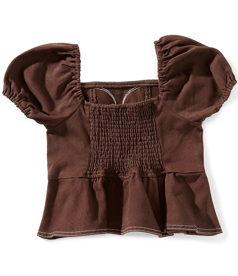 GB Little Girls Woven Western Embroidered Top