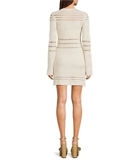 GB Long Sleeve Crochet Mini Dress