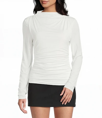 GB Long Sleeve Knit Mock Neck Top