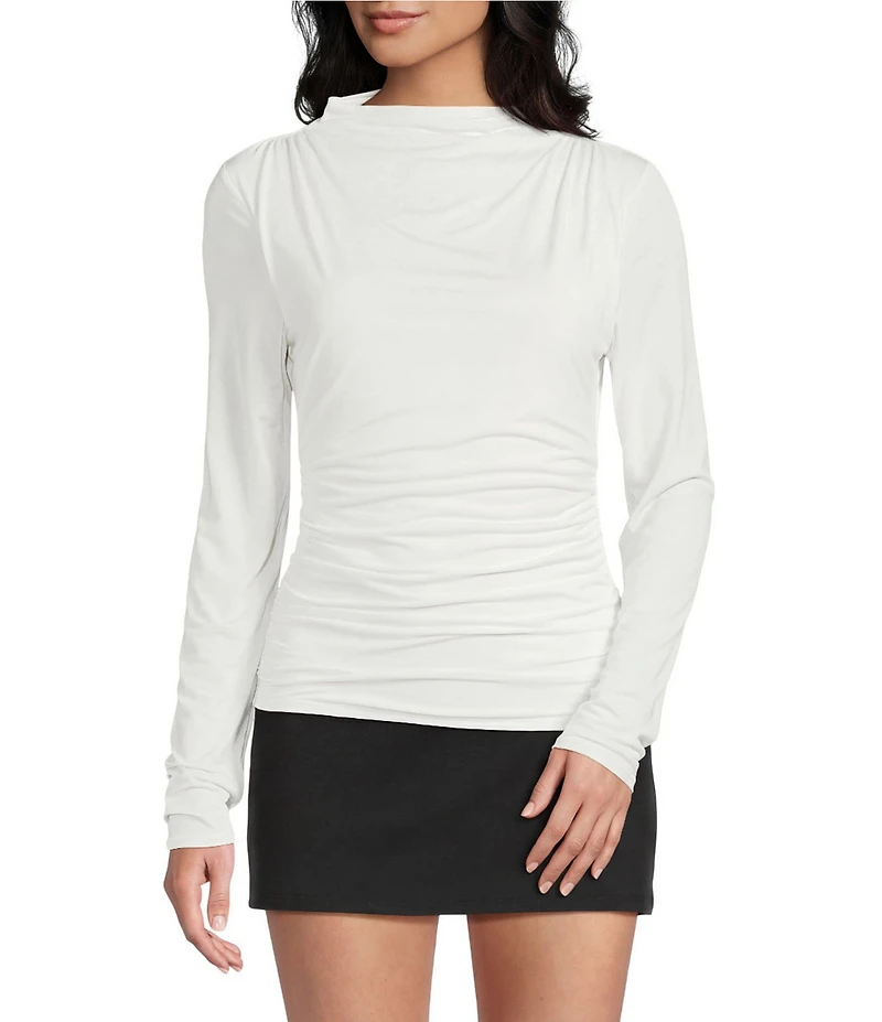 GB Long Sleeve Knit Mock Neck Top