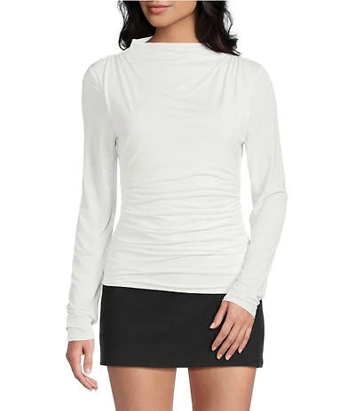 GB Long Sleeve Knit Mock Neck Top