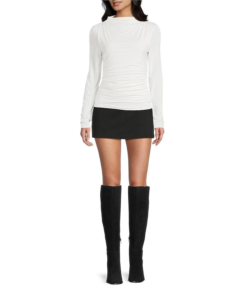 GB Long Sleeve Knit Mock Neck Top