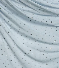 GB Mesh Embellished Cowl Neck Bodycon Long Dress