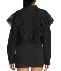 GB Mesh Tulle Cable Knit Sweater