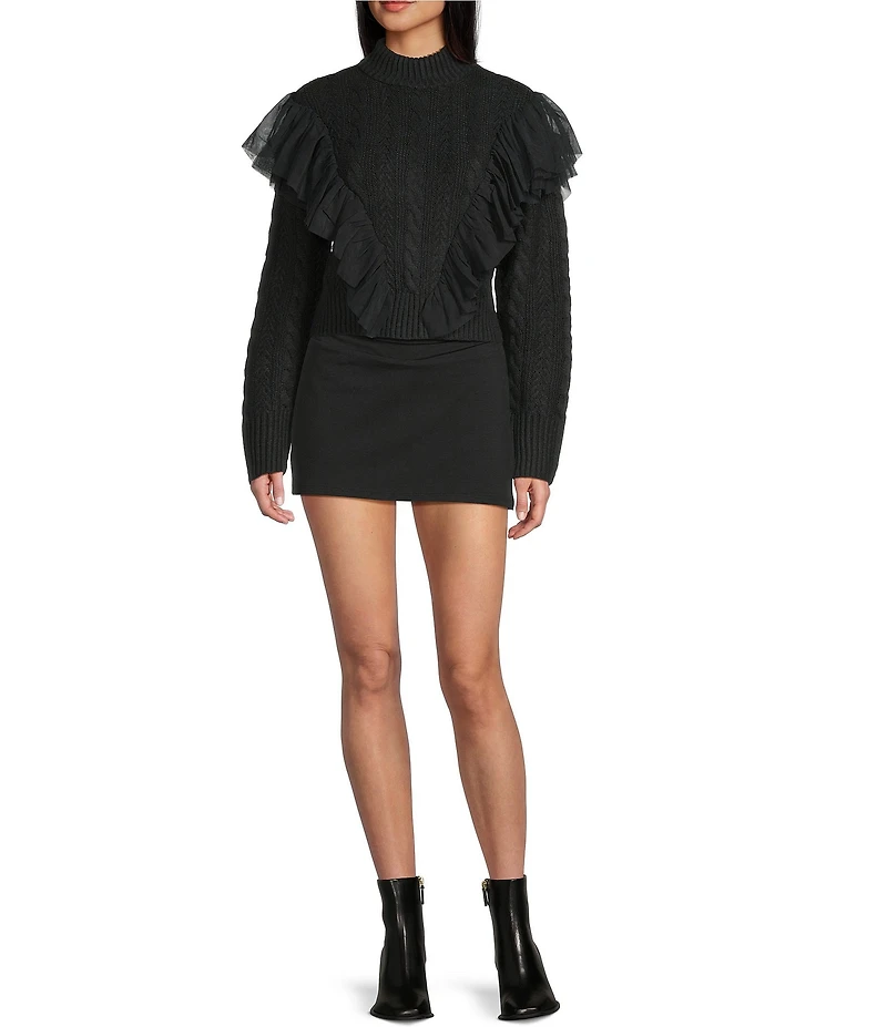 GB Mesh Tulle Cable Knit Sweater