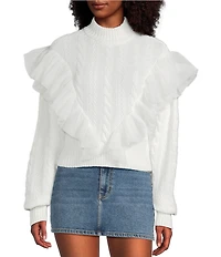 GB Mesh Tulle Cable Knit Sweater