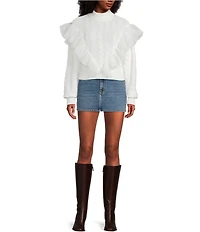 GB Mesh Tulle Cable Knit Sweater